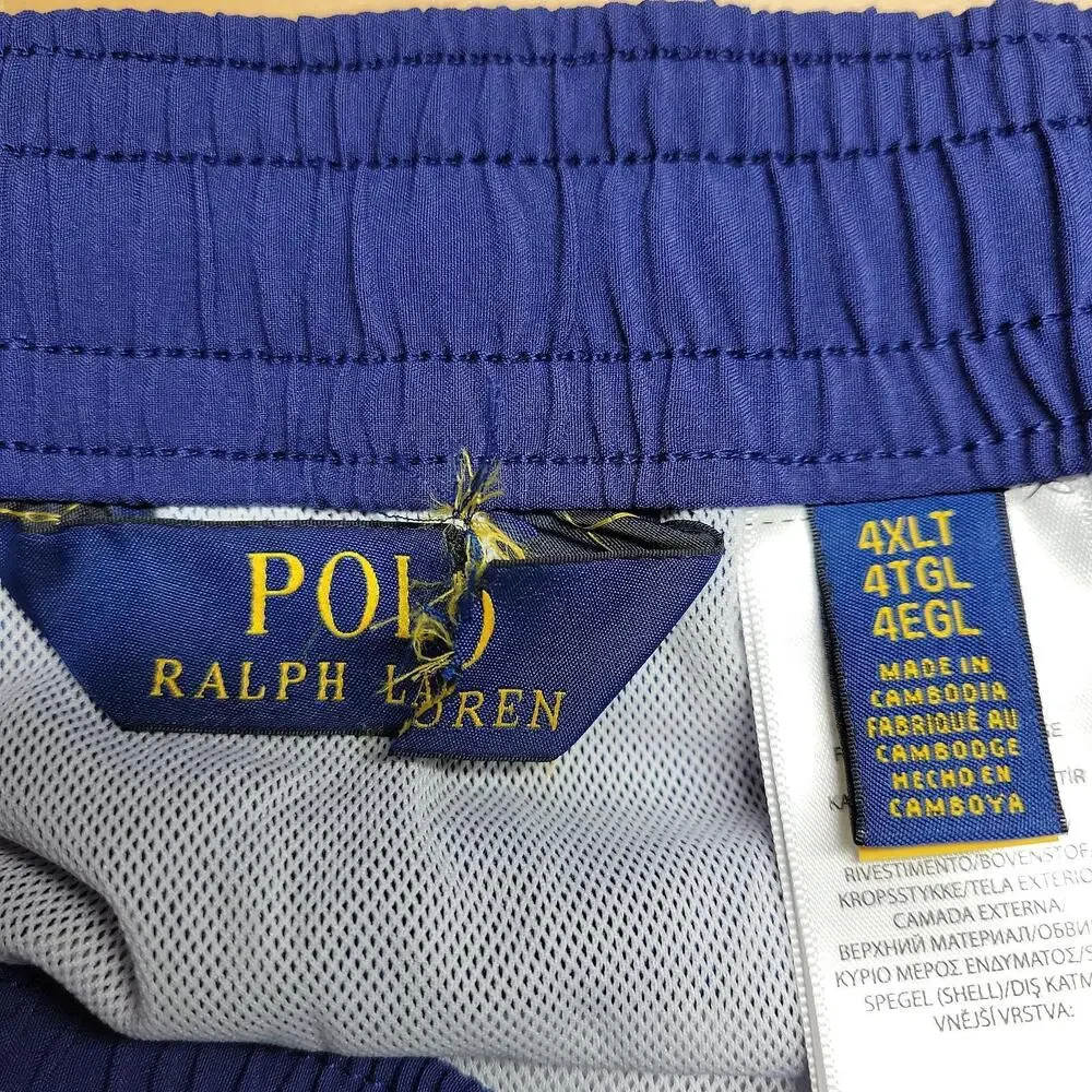 NWOT Polo Ralph Lauren Traveler Swim Trunks 4XLT Blue Pony Pockets Lined Shorts